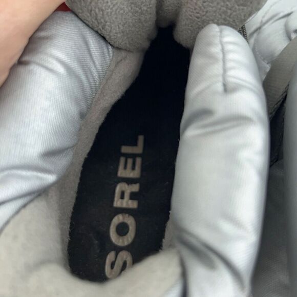 Sorel Women Size 8.5 Out N About Puffy Waterproof Bootie Shoe Silver Winter Boot - Picture 10 of 14